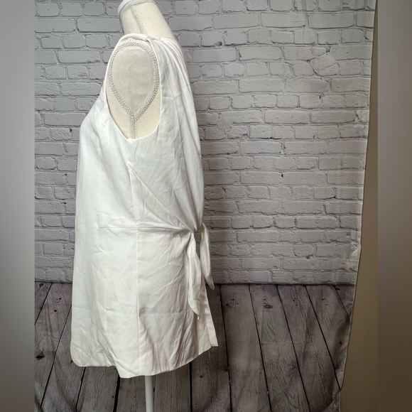 All : Row white drape front vest open tie back size medium - Picture 6 of 9